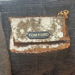Tom Ford Sequin Clutch in Gold and Bronze
